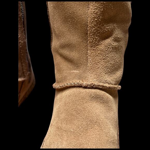 UGG Emerie Woman's Size 7 Chestnut Knee High Suede Leather Flat Boots Tassels - Picture 14 of 15